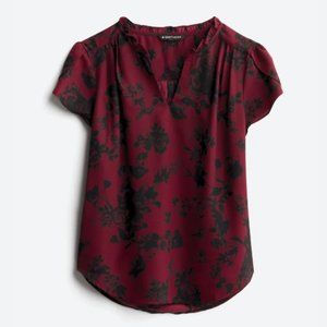 41 Hawthorn Tiffany Tulip Sleeve Blouse - Burgundy